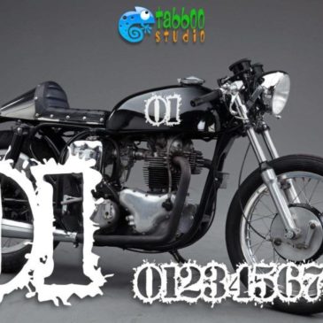 Numeri adesivi per moto Scrambler Cafe Racer