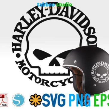 Harley Davidson skull logo ready to cut