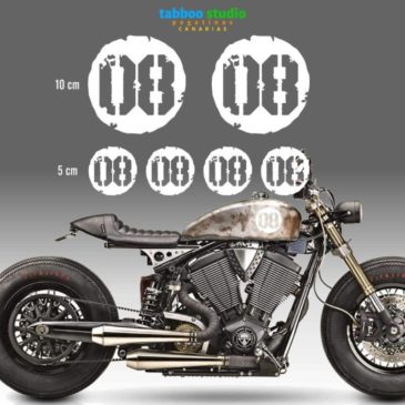 Bike stickers Round Cafe racer numbers