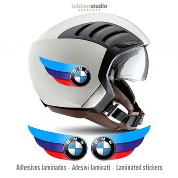 2 adesivi BMW tricolore per casco