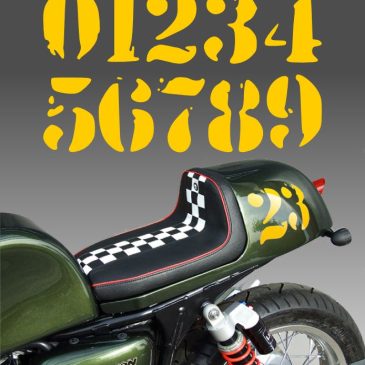 Numeri adesivi moto Cafe Racer vinile giallo