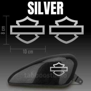 Adesivi serbatoio Harley-Davidson bar and shield argento