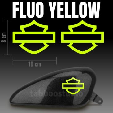 Adesivi serbatoio Harley-Davidson bar and shield giallo fluo