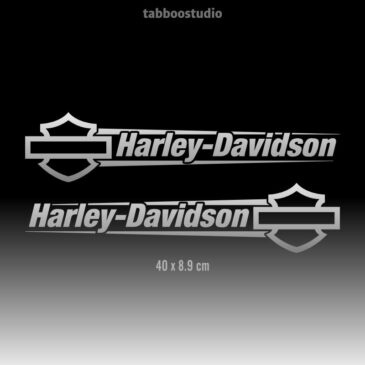 Adesivi serbatoio Harley-Davidson logo e testo argento 40 cm